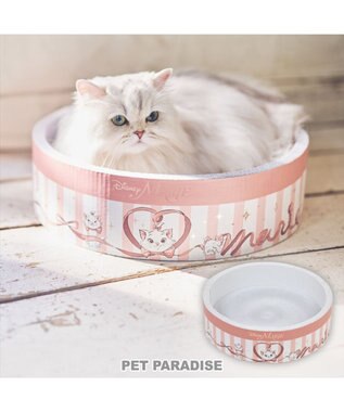 PET PARADISE  ディズニー マリー 丸型 猫爪とぎ ダンボール 《帽子箱風》