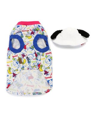 PET PARADISE スヌーピー バケットハット付き Tシャツ 小型犬 マルチカラー