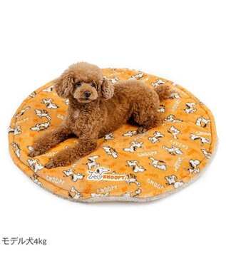 PET PARADISE スヌーピー  遠赤外線 丸マット 《てくてく》S 径70cm オレンジ