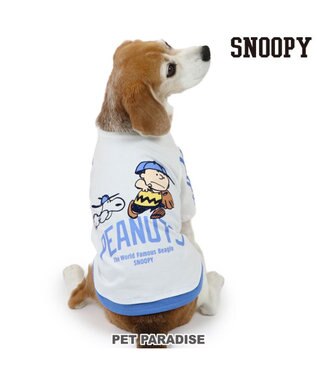 PET PARADISE スヌーピー Tシャツ 《ファインプレー柄》 白色 中型犬 大型犬