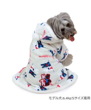 PET PARADISE リサとガスパール 着る毛布 《頬杖柄》 小型犬 グレー