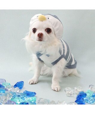 PET PARADISE ペットパラダイス エコメッシュ ペンギンパーカー 小型犬 グレー×ホワイト