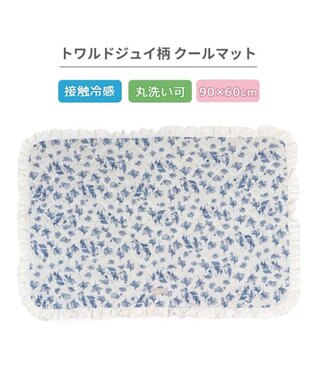 PET PARADISE ペットパラダイス クールマット 《トワルドジュイ柄》 Ｍ ホワイト×ブルー
