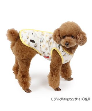 PET PARADISE スヌーピー  ふわりとキルト ベスト 《仲良し柄》 超小型犬 小型犬 ホワイト✕イエロー