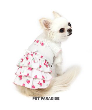  犬の服 春夏 ひんやり クール 接触冷感 虫除け 苺 ワンピース 【小型犬】クールマックスエコメイド