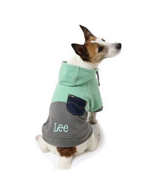 PET PARADISE Lee バイカラー フード付きパーカー 《グリーン》 小型犬 グリーン
