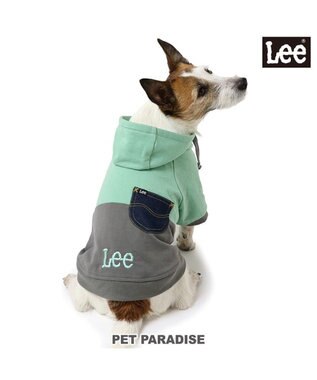  Lee バイカラー フード付きパーカー 《グリーン》 小型犬