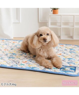 PET PARADISE スヌーピー クール マット 《サマーバケーション柄》 Ｍ ホワイト×ブルー