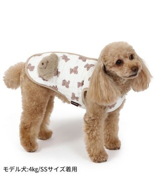 PET PARADISE ペットパラダイス ふわりとキルト ベスト くま柄 小型犬 白~オフホワイト