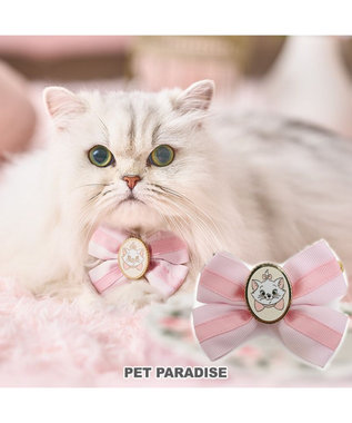 PET PARADISE ディズニー マリー 大リボン 猫首輪 S / M