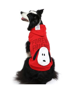 PET PARADISE スヌーピー ずっ友 お揃い パーカー 《レッド》  中型犬  大型犬