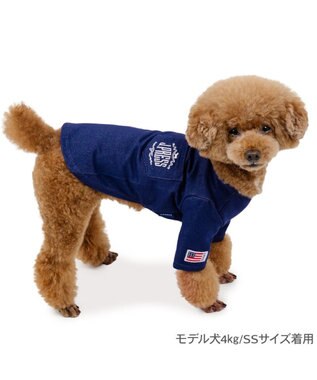 PET PARADISE J.PRESS デニム風 Ｔシャツ 小型犬 ダークインディゴブルー