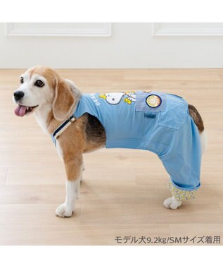 PET PARADISE スヌーピー ウッドストック モリモリ オーバーオール 中型犬 ブルー