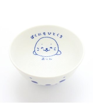 Mother garden しろたん ごはん粒がくっつきにくい 茶碗 《ぼくにもひとくち・お米顔柄》 【小】 -