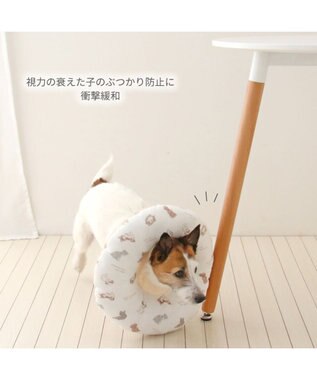 PET PARADISE ペットパラダイス makokoro エリザベスカラー 《わんちゃん柄》   Ｓ 小型犬 ベージュ