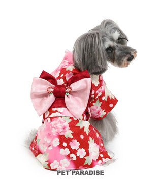 PET PARADISE ペットパラダイス 着物 《 牡丹桜柄 》 小型犬 赤