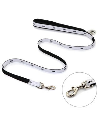PET PARADISE Lee ロゴチャーム付き リード ＳＳ～Ｓ 小型犬 ホワイト×ブラック