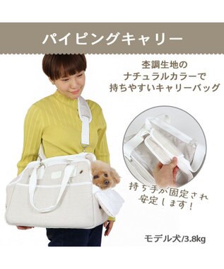 PET PARADISE ペットパラダイス 四角キャリーバッグ  小型犬 パイピング ベージュ