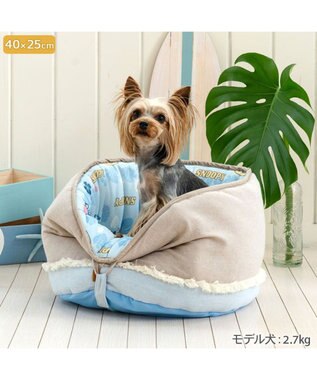 PET PARADISE スヌーピー クールカップ 《サーフ柄》 Ｓ ブルー×ベージュ