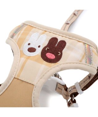 PET PARADISE リサとガスパール  ハーネス&リード ナチュラル ＳＭ 中型犬 ベージュ