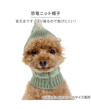 PET PARADISE ペットパラダイス ニット 帽子 《恐竜》 小型犬 グリーン