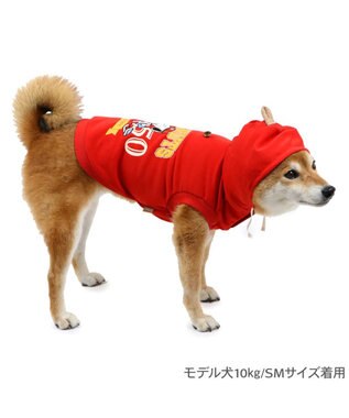 PET PARADISE スヌーピー カレッジロゴ パーカー 《レッド》 中型犬 大型犬 レッド