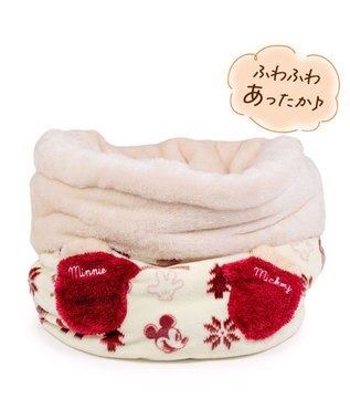 PET PARADISE ディズニー ミッキーマウス 筒型 寝袋 《ニット柄》Ｍ ホワイト×レッド