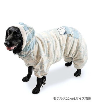 PET PARADISE スヌーピー 遠赤外線 ウインターオール  中型犬 大型犬 ホワイト×ブルー