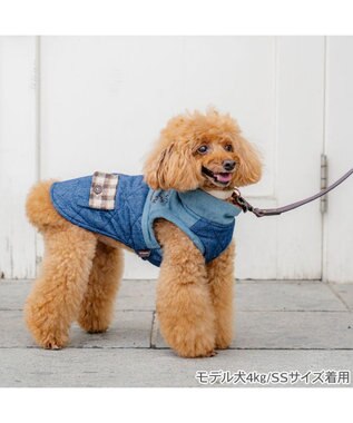 PET PARADISE ペットパラダイス デニム風 キルティングベス 小型犬 ネイビー