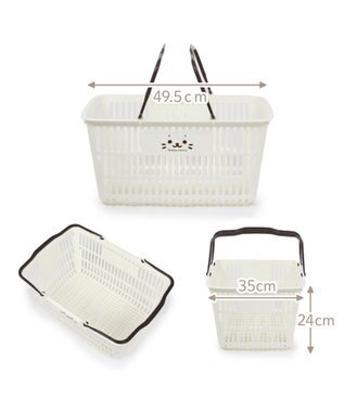 Mother garden しろたん お買い物 バスケット 49.5×24×35cm 日本製 -
