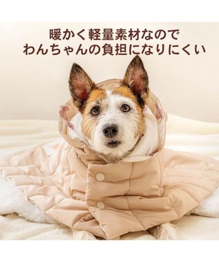 PET PARADISE ペットパラダイス くまちゃん フード付 防寒 ブランケット 大 ベージュ