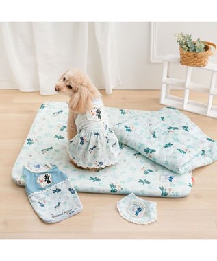 PET PARADISE リサとガスパール もちっと クール マット Ｍ 《海草柄》 ライトブルー