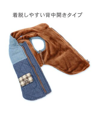 PET PARADISE ペットパラダイス デニム風 キルティングベスト 中型犬 大型犬 ネイビー