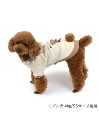 PET PARADISE ペットパラダイス くまちゃん襟トレーナー 襟付き チェック 小型犬 ベージュ