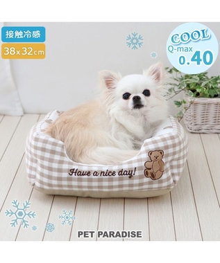 PET PARADISE ペットパラダイス  クール 四角カドラー 《くまチェック柄》 超小型犬