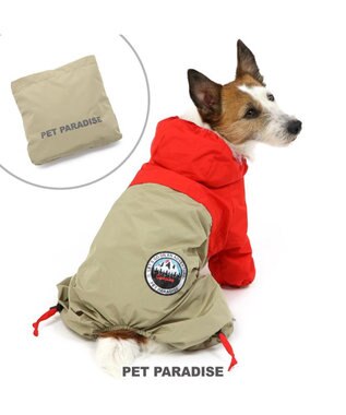  ペットパラダイス 足付 レインコート 《赤》 小型犬
