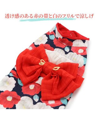 PET PARADISE 犬の服 夏 犬服 浴衣 椿柄 赤  【小型犬】 赤