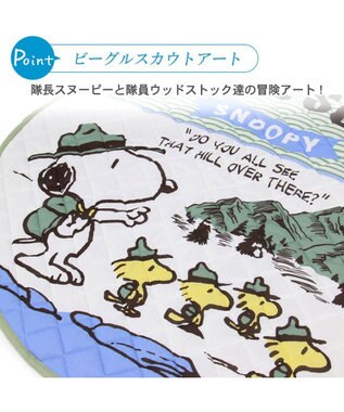 PET PARADISE スヌーピースカウト柄 柔らか クールマットM (90cm) 《丸型》 カーキ