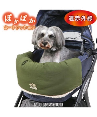 PET PARADISE ペットパラダイス ペットカートクッション 遠赤外線  《カーキー柄》