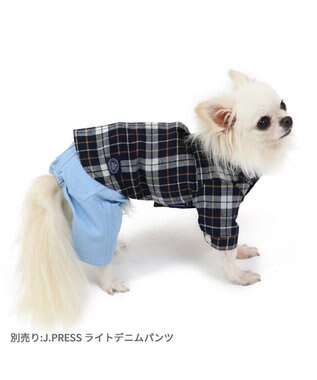 PET PARADISE J.PRESS  ビエラチェック シャツ 【小型犬】 紺（ネイビー・インディゴ）