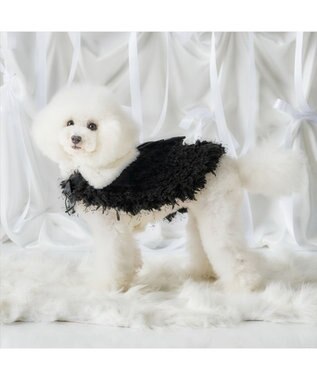 PET PARADISE cherircouture ドットリボン ポンチョ 《ブラック》 小型犬 ブラック