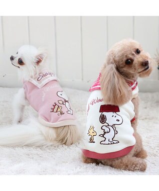 PET PARADISE スヌーピー チェック襟 トレーナー 《ホワイト》 小型犬 ホワイト