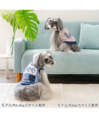 PET PARADISE Lee エコメイド ボーダー タンクトップ 小型犬 ネイビー×レッド