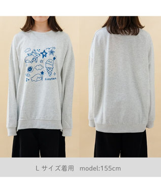 Mother garden しろたん トレーナー 《ゆるらくがき刺繍》 ユニセックス グレー