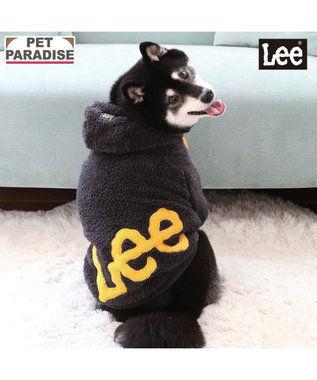 PET PARADISE Lee ロゴ ボアパーカー 《グレー》 中型犬 大型犬