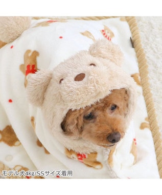 PET PARADISE ペットパラダイスくまちゃん 着る毛布 《ほっこりくまちゃん》 小型犬 ホワイト