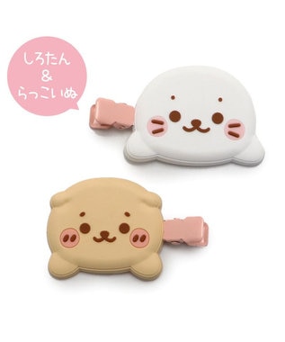 Mother garden しろたん ぷっくり 前髪クリップ 2個入り 《ごろね/しろたん＆らっこいぬ》 単品 しろたん＆らっこいぬ