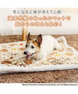 PET PARADISE ミニオン 遠赤外線 ボアマット 《ちどり柄》 ベージュ