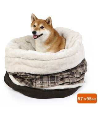 PET PARADISE ペットパラダイス 筒形寝袋 遠赤外線 《チェック柄》 57cm×95cm チェック柄