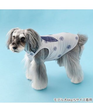 PET PARADISE J.PRESS エコメイド 総柄 タンクトップ 小型犬 グレー×ネイビー